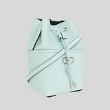 Salvatore Ferragamo Women's Mini Bucket In Calf Leather Bag Ghiacciaio Blue 0756961