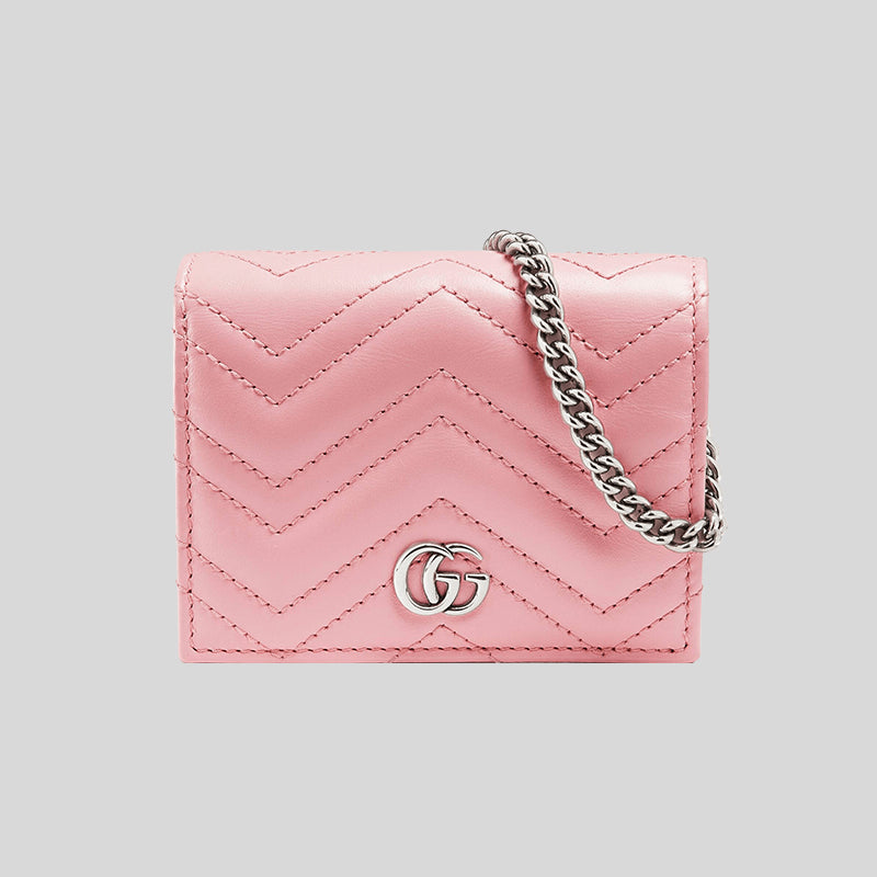 GUCCI GG Marmont Card Case Wallet On Chain Pint 625693 lussocitta lusso citta