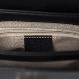 GUCCI Dollar Calfskin Interlocking GG Small Crossbody Bag Black 607720