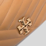 Tory Burch Kira Chevron Tassel Small Flap Shoulder Bag Dusty Almond 90458