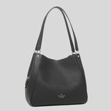 Kate Spade Leila Medium Triple Compartment Shoulder Bag WKR00344 Black