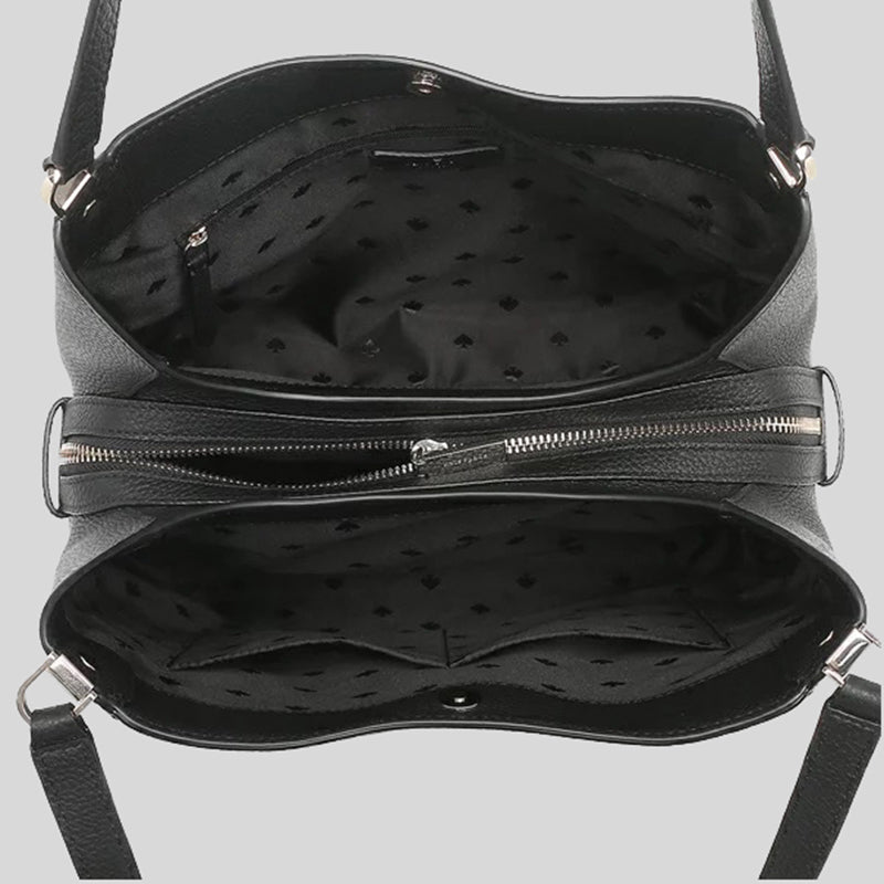 Kate Spade Leila Medium Triple Compartment Shoulder Bag WKR00344 Black
