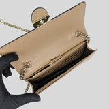 GUCCI Icon GG Interlocking Wallet On Chain Crossbody Bag Beige 615523