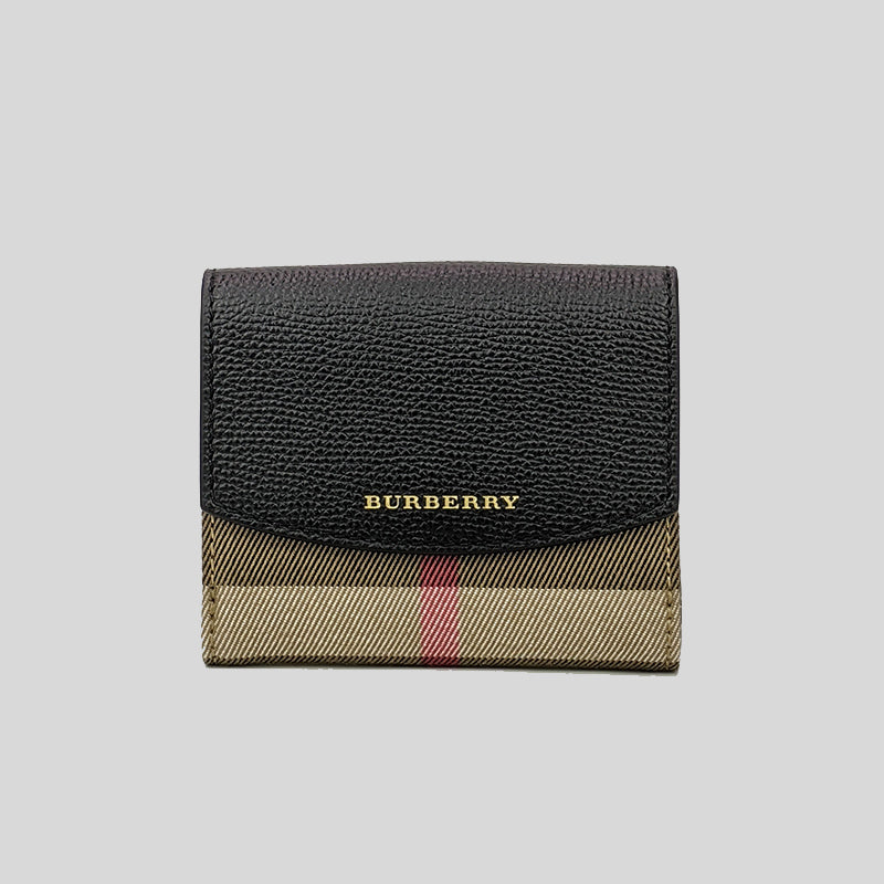 Burberry Women's House Check Grainy Derby Luna Small Wallet Black 80278821