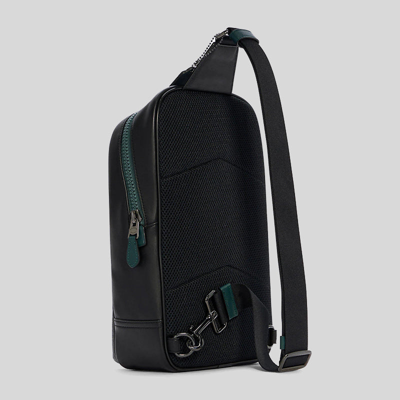 Coach Westway Pack In Colorblock Signature Canvas C6764 Charcoal Forest