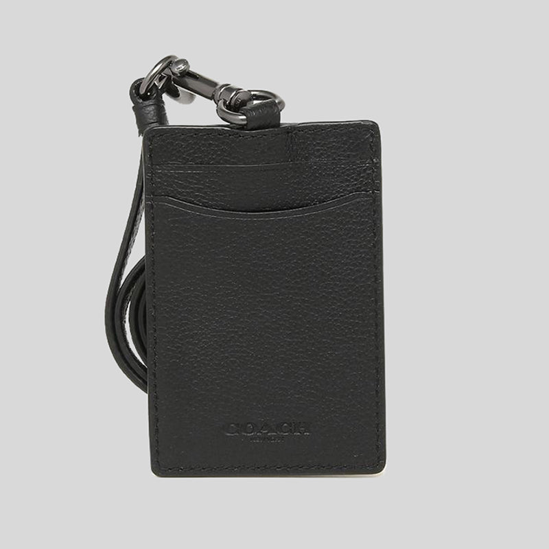 Coach Leather ID Lanyard Black F31657