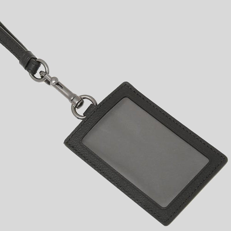 Coach Leather ID Lanyard Black F31657