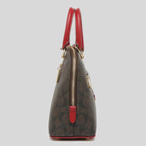 Coach Katy Satchel In Signature Canvas Brown 1941 Red 2558