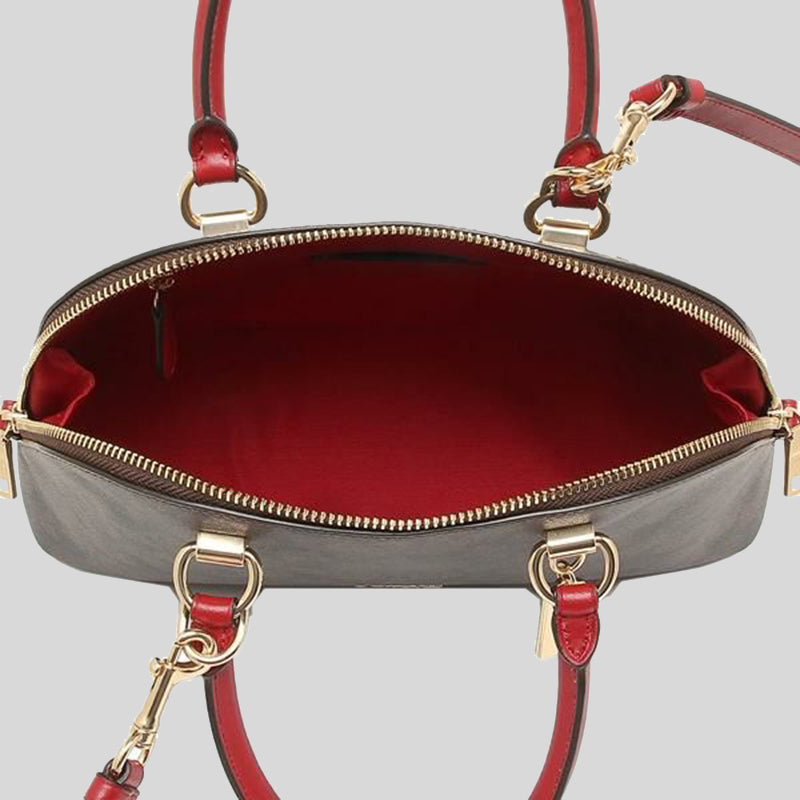 Coach Katy Satchel In Signature Canvas Brown 1941 Red 2558 – LussoCitta