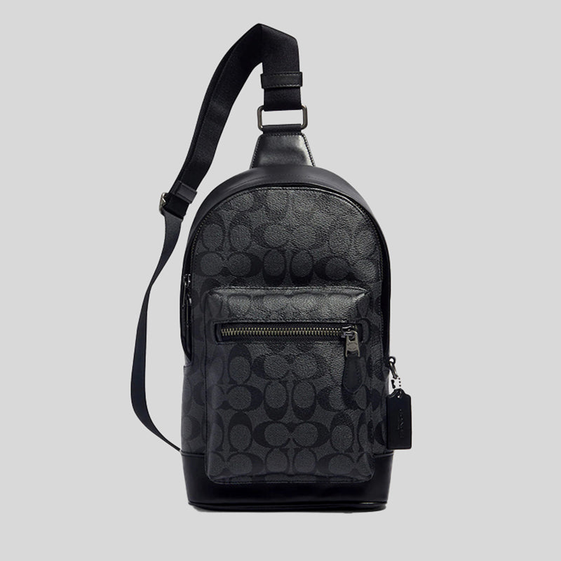Coach West Pack In Signature Canvas 2853 Charcoal Black