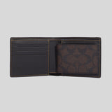 Coach 3-in-1 Wallet In Signature Canvas With Varsity Stripe Mahogany/Buttercup Multi 3008