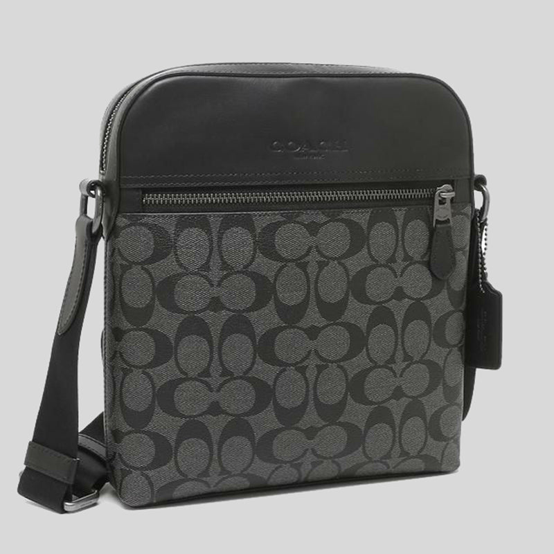 COACH Houston Flight Bag In Signature Canvas 4010 Charcoal Black