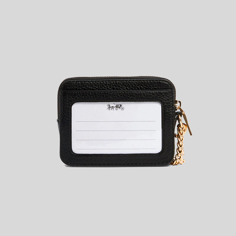 Coach Zip Card Case Black 6303