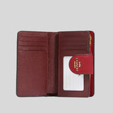 Coach Medium Corner Zip Wallet In Crossgrain Leather 1941 Red 6390