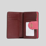 Coach Medium Corner Zip Wallet In Crossgrain Leather Watermelon 6390