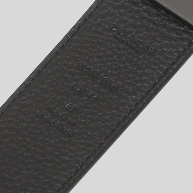 Coach Men's Double Bar Buckle Cut To Size Reversible Belt, 38 Mm-Charcoal Black 91288