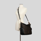 Coach Pennie Shoulder Bag In Signature Canvas Brown Black C1523
