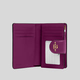 Coach Medium Corner Zip Wallet In Signature Canvas Brown Dark Magenta C0082
