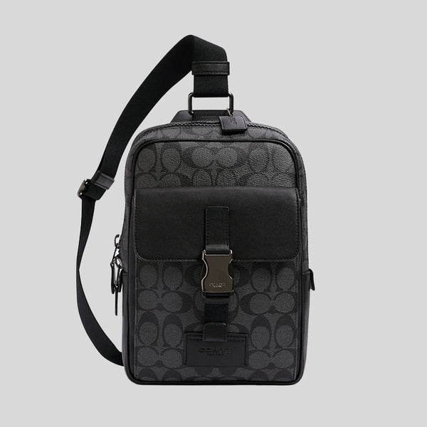 Coach Track Pack In Signature Canvas Black C2711
