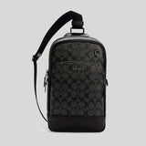 Coach Graham Pack In Signature Canvas C2932 Charcoal Black