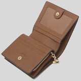 Coach Snap Wallet In Signature Canvas Khaki Redwood C3309