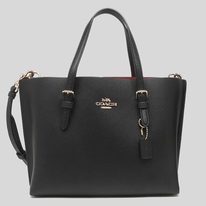 Coach Mollie Tote 25 C4084 Black Ture Red