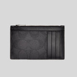 Coach Zip Card Case In Signature Canvas C4281 Black