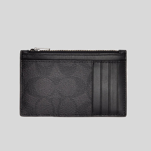 Coach Zip Card Case In Signature Canvas C4281 Black