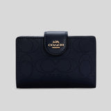 Coach Medium Corner Zip Wallet In Signature Leather Midnight C4768