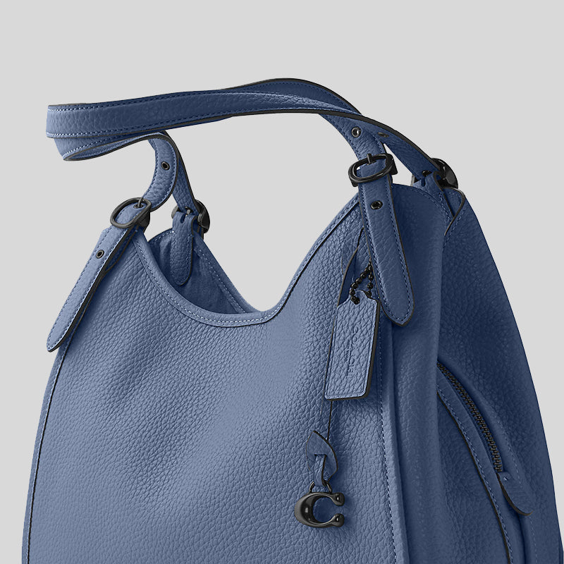 Coach Handbag Cashin C4828 Light Blue Leather Shoulder Bag Ladies