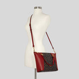 Coach Kacey Satchel In Signature Canvas C6230 Brown 1941 Red