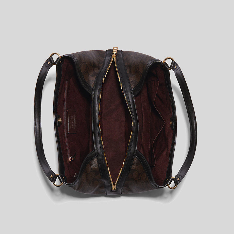 Coach Kristy Shoulder Bag In Signature Canvas Brown Black C6232 LussoCitta