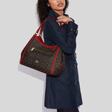 Coach Kristy Shoulder Bag In Signature Canvas Brown 1941 Red C6232