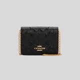 Coach Mini Wallet On A Chain In Signature Leather Black C7361
