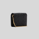 Coach Mini Wallet On A Chain In Signature Leather Black C7361