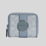 Coach Lonnie Small Zip Around Wallet In Signature Jacquard Silver/Marble Blue C8323