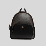 Coach Mini Court Backpack In Signature Canvas Brown Black C8604