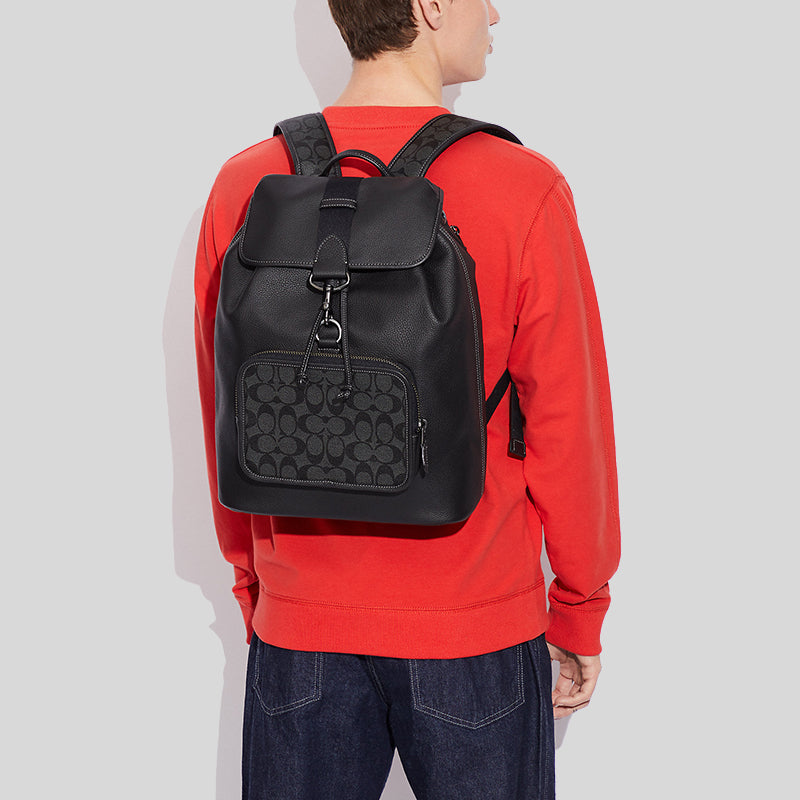 Coach Sullivan Backpack In Signature Canvas Black Charcoal C9864