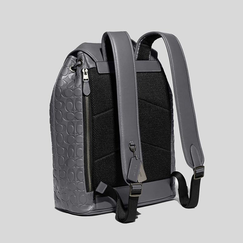Coach Sullivan Backpack In Signature Leather Industrial Grey C9868