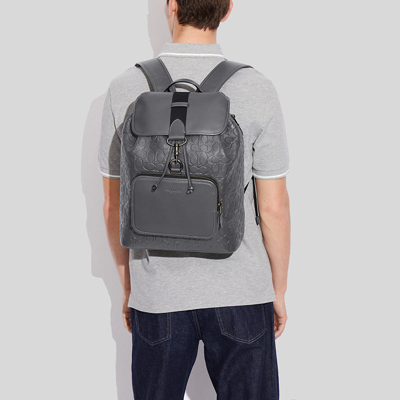 Coach hot sale backpack grey