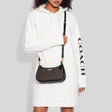 Coach Teri Shoulder Bag In Signature Canvas Brown Black CA548