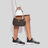 Coach Teri Shoulder Bag In Signature Canvas Brown Black CA548