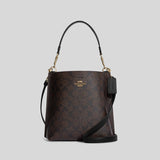 Coach Mollie Bucket Bag 22 In Signature Canvas Brown Black CA582