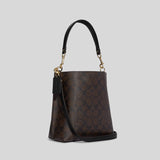Coach Mollie Bucket Bag 22 In Signature Canvas Brown Black CA582