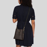 Coach Mollie Bucket Bag 22 In Signature Canvas Brown Black CA582