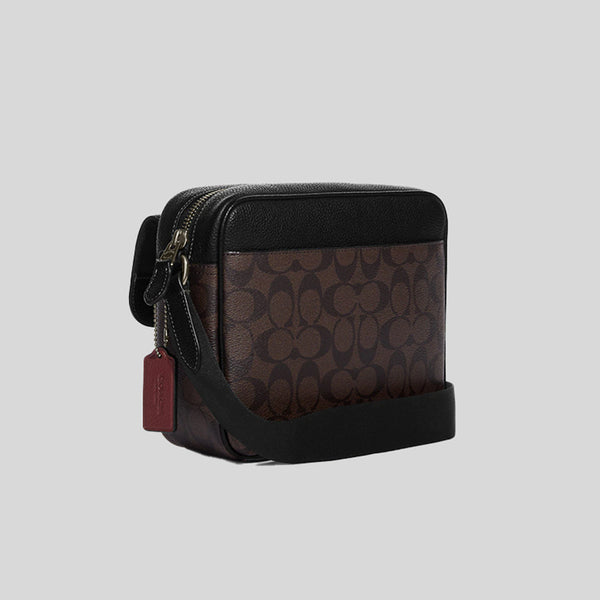 Coach Hudson Crossbody In Signature Canvas Mahogany CB846