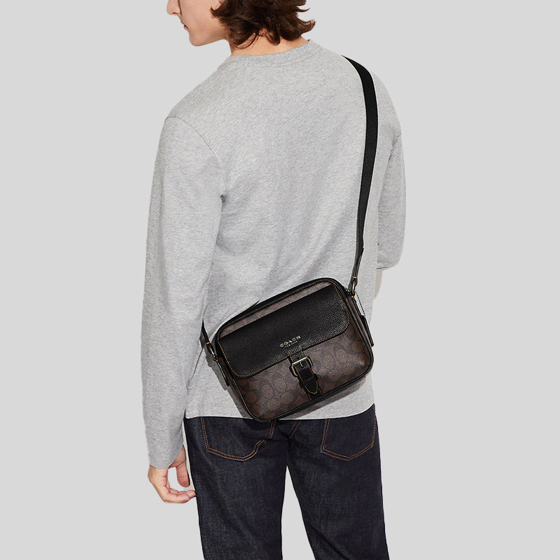 Coach Hudson Crossbody In Signature Canvas Mahogany CB846