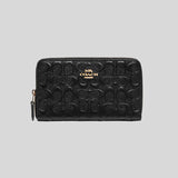 Coach Long Zip Around Wallet In Signature Leather Black CC942