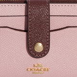 COACH Attachment Card Case Powder Pink Wine Multi CE677
