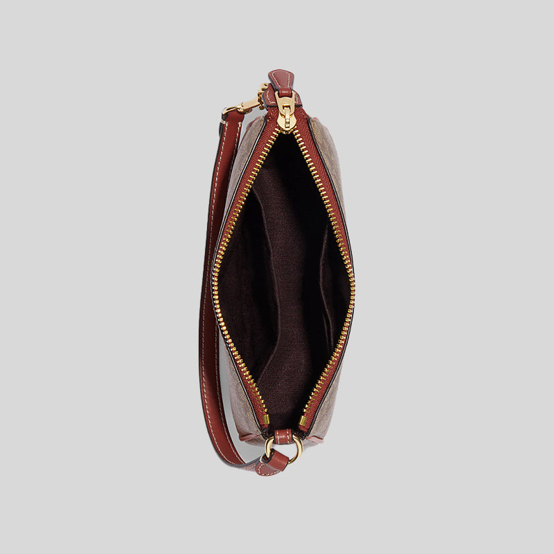 Coach Nolita 19 In Colorblock Signature Canvas Khaki Terracotta CE698